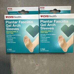 CVS Health Plantar Fasciitis Gel Arch Sleeves Reduces Heel & Foot Pain (2 Boxes)
